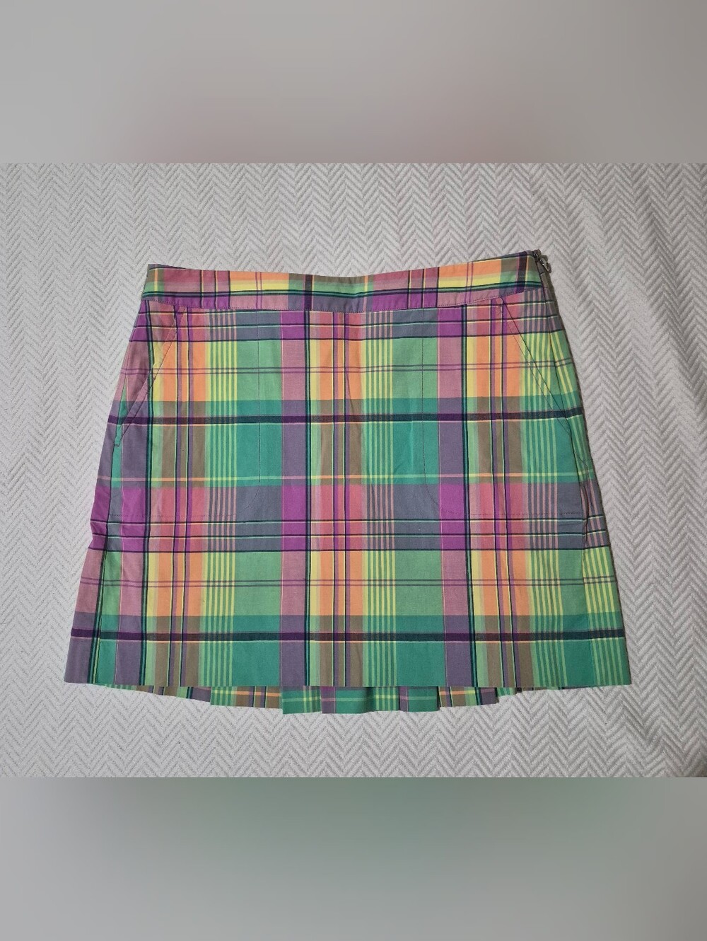 Polo Golf Ralph Lauren Madras Plaid Skort Built-In Shorts Size 4